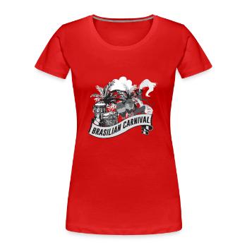 Brasilien - Frauen Premium Bio T-Shirt - Rot - Vorne - Mia (176cm)