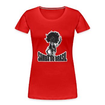 Brasilien - Frauen Premium Bio T-Shirt - Rot - Vorne - Mia (176cm)