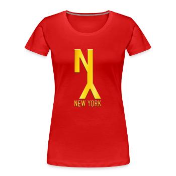 New York - Frauen Premium Bio T-Shirt - Rot - Vorne - Mia (176cm)