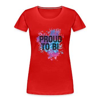 Bisexual Bi Pride Flag Watercolor - Women's Premium Organic T-Shirt - red - Front - Mia (176cm)