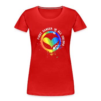 Cancer Sucks In Every Color Fighter Fight Support - Women's Premium Organic T-Shirt - red - Front - Mia (176cm)