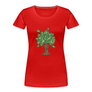Geld Baum Investieren Tag Trader - Frauen Premium Bio T-Shirt - Rot - Vorne - Mia (176cm)