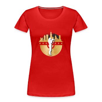 Jägerin, Urban & Lifestyle - Frauen Premium Bio T-Shirt - Rot - Vorne - Mia (176cm)