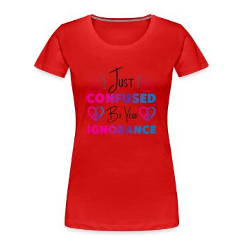 Drapeau bisexuel Bi Pride juste - T-shirt bio Premium Femme - rouge - Devant - Mia (176cm)