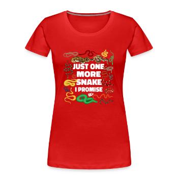 Snake Serpent Just One More Snake - Frauen Premium Bio T-Shirt - Rot - Vorne - Mia (176cm)
