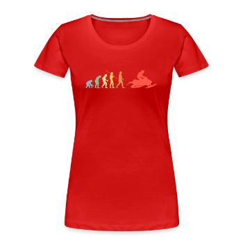 Schneemobil Evolution Retro Motorschlitten - Frauen Premium Bio T-Shirt - Rot - Vorne - Mia (176cm)