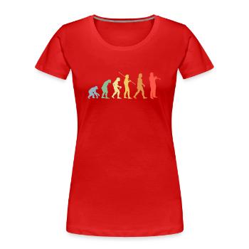 Trompette Evolution Retro Music Trompettiste - T-shirt bio Premium Femme - rouge - Devant - Mia (176cm)