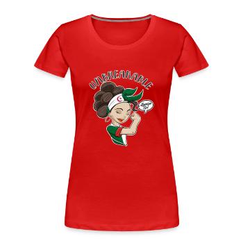 Fille algérienne incassable I Patrimoine algérien I - T-shirt bio Premium Femme - rouge - Devant - Mia (176cm)