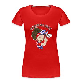 Cuban Girl Unbreakable I Cuban Heritage I Cuba - Women's Premium Organic T-Shirt - red - Front - Mia (176cm)