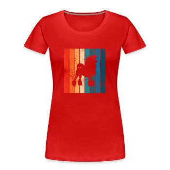 Amoureux des chiens caniche Idée cadeau vintage rétro - T-shirt bio Premium Femme - rouge - Devant - Mia (176cm)