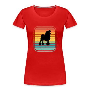 Amoureux des chiens caniche Idée cadeau vintage rétro - T-shirt bio Premium Femme - rouge - Devant - Mia (176cm)