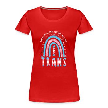 Transgender Spruch Trans Boho Regenbogen - Frauen Premium Bio T-Shirt - Rot - Vorne - Mia (176cm)