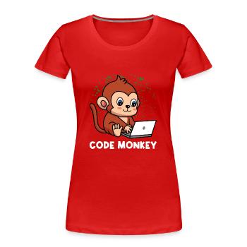 Code Monkey Programming Coder Computer Geek Develo - Frauen Premium Bio T-Shirt - Rot - Vorne - Mia (176cm)