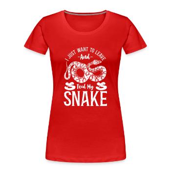 Snake Serpent Vintage I Just Want - Frauen Premium Bio T-Shirt - Rot - Vorne - Mia (176cm)