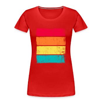 Sunset Grunge Background - Women's Premium Organic T-Shirt - red - Front - Mia (176cm)