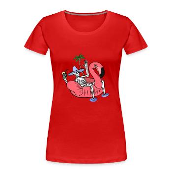 Skelett im Sommerurlaub - Frauen Premium Bio T-Shirt - Rot - Vorne - Mia (176cm)