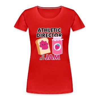 Sportdirektor ist mein Jam Funny Gag Wortspiel Geschenke - Frauen Premium Bio T-Shirt - Rot - Vorne - Mia (176cm)