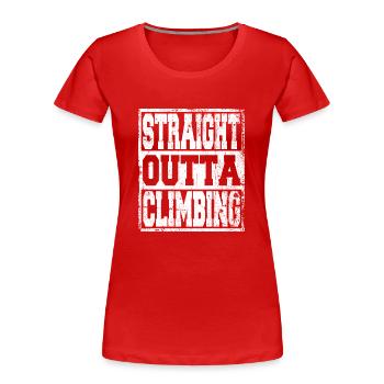 Escalade en disant drôle - T-shirt bio Premium Femme - rouge - Devant - Mia (176cm)