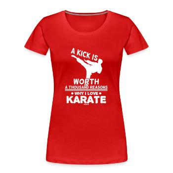 Karate Martial Arts Schlagtechnik - Frauen Premium Bio T-Shirt - Rot - Vorne - Mia (176cm)