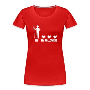 Ich und meine Follower Männer Eichhörnchen - Frauen Premium Bio T-Shirt - Rot - Vorne - Mia (176cm)