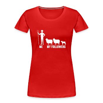 Moi et mes disciples éleveurs de moutons moutons - T-shirt bio Premium Femme - rouge - Devant - Mia (176cm)