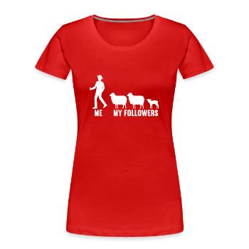 Moi et mes disciples éleveurs de moutons moutons - T-shirt bio Premium Femme - rouge - Devant - Mia (176cm)