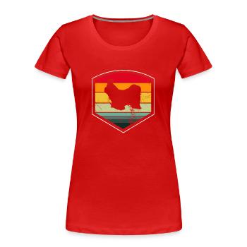 Shih Tzu dog lover Retro vintage Gift idea - Frauen Premium Bio T-Shirt - Rot - Vorne - Mia (176cm)