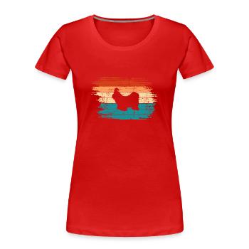 Shih Tzu dog lover Retro vintage Gift idea - Frauen Premium Bio T-Shirt - Rot - Vorne - Mia (176cm)