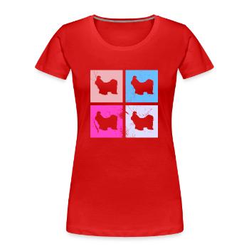 Shih Tzu dog lover Retro vintage Gift idea - Frauen Premium Bio T-Shirt - Rot - Vorne - Mia (176cm)