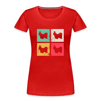 Shih Tzu dog lover Retro vintage Gift idea - Frauen Premium Bio T-Shirt - Rot - Vorne - Mia (176cm)