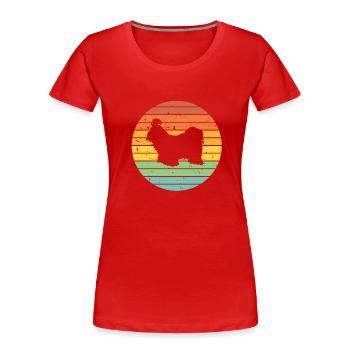 Shih Tzu dog lover Retro vintage Gift idea - Frauen Premium Bio T-Shirt - Rot - Vorne - Mia (176cm)