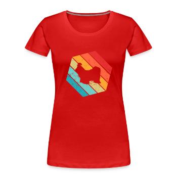 Shih Tzu dog lover Retro vintage Gift idea - Frauen Premium Bio T-Shirt - Rot - Vorne - Mia (176cm)