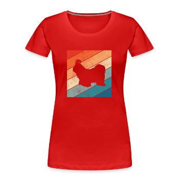 Shih Tzu dog lover Retro vintage Gift idea - Frauen Premium Bio T-Shirt - Rot - Vorne - Mia (176cm)