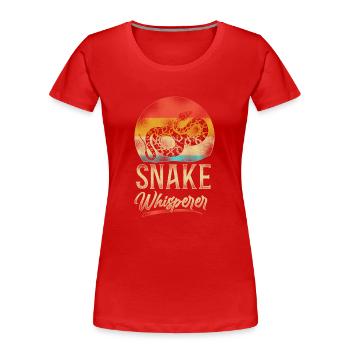 Snake Serpent Retro Vintage Snake - Frauen Premium Bio T-Shirt - Rot - Vorne - Mia (176cm)