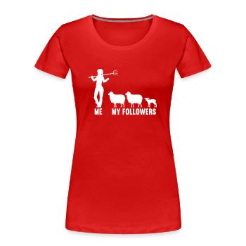 Moi et mes disciples Farmer Sheep Sheep - T-shirt bio Premium Femme - rouge - Devant - Mia (176cm)