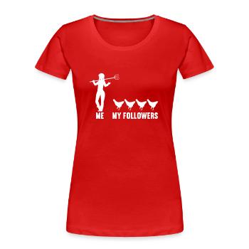 Moi et mes adeptes élever des poulets de poule - T-shirt bio Premium Femme - rouge - Devant - Mia (176cm)