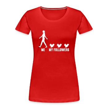 Moi et mes disciples femmes écureuils - T-shirt bio Premium Femme - rouge - Devant - Mia (176cm)
