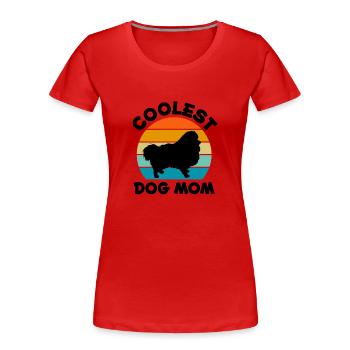 Spitz Pomeranian Zwergspitz Dog - Women's Premium Organic T-Shirt - red - Front - Mia (176cm)