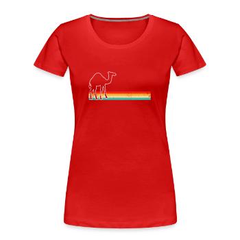 Dromadaire rétro - T-shirt bio Premium Femme - rouge - Devant - Mia (176cm)