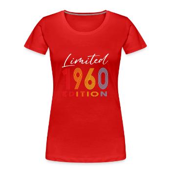 Édition limitée 1960 - T-shirt bio Premium Femme - rouge - Devant - Mia (176cm)