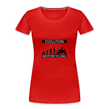 Evolution Motocyclisme Motard Motard - T-shirt bio Premium Femme - rouge - Devant - Mia (176cm)