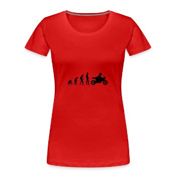 Evolution Motocyclisme Motard Motard - T-shirt bio Premium Femme - rouge - Devant - Mia (176cm)