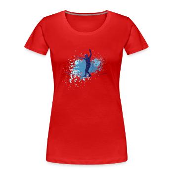 Slackline, Urban & Lifestyle - Frauen Premium Bio T-Shirt - Rot - Vorne - Mia (176cm)