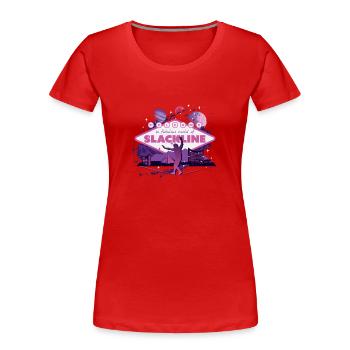 Slackline, Urban & Lifestyle - Frauen Premium Bio T-Shirt - Rot - Vorne - Mia (176cm)