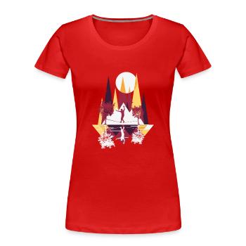 Slackline, Balance Sport - Frauen Premium Bio T-Shirt - Rot - Vorne - Mia (176cm)