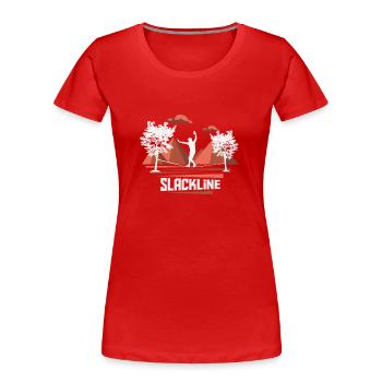Slackline, Balance Sport - Frauen Premium Bio T-Shirt - Rot - Vorne - Mia (176cm)