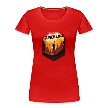 Slackline, Balance Sport - Frauen Premium Bio T-Shirt - Rot - Vorne - Mia (176cm)