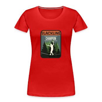 Slackline, Balance Sport - Frauen Premium Bio T-Shirt - Rot - Vorne - Mia (176cm)
