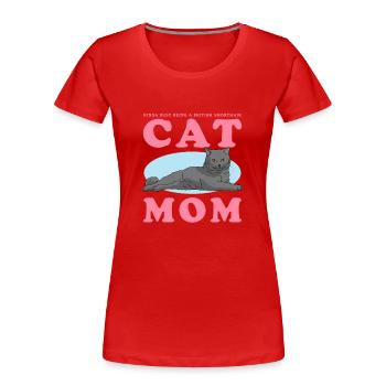 Britisch Kurzhaar Mom Katze Katzenpapa Geschenk - Frauen Premium Bio T-Shirt - Rot - Vorne - Mia (176cm)