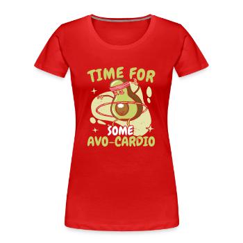 Time for some Avo-Cardio avocado lover Guac K - Women's Premium Organic T-Shirt - red - Front - Mia (176cm)